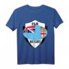 Fiji Rugby HapMonkey T-Shirt Weiß mit Nationalflagge in Rugbyball-Design – Perfekt für Teamunterstützung bei Rugby-WM & Geburtstagsfeiern