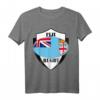 Fiji Rugby HapMonkey T-Shirt Weiß mit Nationalflagge in Rugbyball-Design – Perfekt für Teamunterstützung bei Rugby-WM & Geburtstagsfeiern