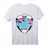 Fiji Rugby HapMonkey T-Shirt Weiß mit Nationalflagge in Rugbyball-Design – Perfekt für Teamunterstützung bei Rugby-WM & Geburtstagsfeiern