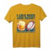 Ich mag Bier und Rugby und vielleicht 3 Leute T-Shirt - Lustiges Geburtstags-Shirt für Rugby- und Bierliebhaber mit 40er Spruch