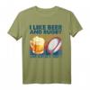 Ich mag Bier und Rugby und vielleicht 3 Leute T-Shirt - Lustiges Geburtstags-Shirt für Rugby- und Bierliebhaber mit 40er Spruch