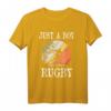 Just A Boy Who Loves Rugby T-Shirt – Lustiges Geschenk für Rugby-Fans, Väter, Opas & Freunde zu Geburtstag, Weihnachten & Co.