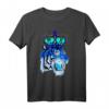 Tiger mit Edelsteinaugen und Krone Blau - Surrealistisches modernes T-Shirt für Sport, Freizeit & Geschenke für Kunstliebhaber, Familie & Freunde