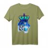 Tiger mit Edelsteinaugen und Krone Blau - Surrealistisches modernes T-Shirt für Sport, Freizeit & Geschenke für Kunstliebhaber, Familie & Freunde