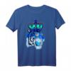 Tiger mit Edelsteinaugen und Krone Blau - Surrealistisches modernes T-Shirt für Sport, Freizeit & Geschenke für Kunstliebhaber, Familie & Freunde