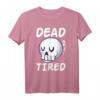 Dead Tired Pastell Goth Skull T-Shirt – Süßes und Gruseliges Gothic-Kunstwerk für Urlaub, Ferien & Goth-Mode