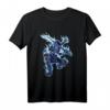Ninja Shinobi Schwert und Shuriken T-Shirt mit blauer Flamme – Cooles Kinder- und Teenager-Design als Geschenk zum Geburtstag oder Weihnachten