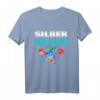 Silber Bestanden Schwimmen Schwimm-Abzeichen T-Shirt – Klassisch geschnitten, langlebig mit doppelt genähtem Saum, perfekt als Auszeichnung für Schwimmsportler