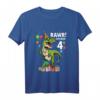 Kinder Dinosaurier 4. Geburtstag Jungen - Ich bin 4 Jahre Geschenk T-Shirt für Dino-Liebhaber und Kindergeburtstag