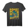 Robot Skater Kinder T-Shirt – Cooles Roboter Design auf Skateboard, perfekt als Geschenk zum Geburtstag, Vatertag oder für Skateboard-Fans