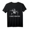 I LIKE WINTER - Wintersport Design mit Bergen, Gondel und Skifahrer für Schnee- und Bergliebhaber