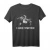I LIKE WINTER - Wintersport Design mit Bergen, Gondel und Skifahrer für Schnee- und Bergliebhaber