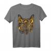 Steampunk Stil Wolf T-Shirt mit Zahnrädern – Handgezeichnetes Retro Wolfskopf als Geschenkidee für Steampunk-Fans