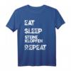 Steinmetz T-Shirt Geschenk mit Spruch 'Eat Sleep Steine Klopfen Repeat' - Lustiges Handwerker T-Shirt für Steinmetze & Steinbildhauer