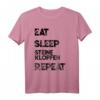 Steinmetz T-Shirt Geschenk mit Lustigem Spruch - Eat Sleep Steine Klopfen Repeat, Coole Geschenkidee für Steinmetze & Steinbildhauer