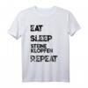 Steinmetz T-Shirt Geschenk mit Lustigem Spruch - Eat Sleep Steine Klopfen Repeat, Coole Geschenkidee für Steinmetze & Steinbildhauer