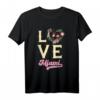 Miami Liebe Urlaub am Sandstrand Surfen unter Palmen T-Shirt – Perfektes Reiseshirt für Miami-Urlauber und Surffans