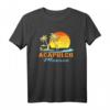 HapMonkey Sunset Palm Trees Ocean Surfer T-Shirt – Perfekt für Strandurlaub, Surfer & Acapulco Fans