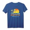HapMonkey Sunset Palm Trees Ocean Surfer T-Shirt – Perfekt für Strandurlaub, Surfer & Acapulco Fans
