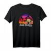 Santa Barbara Vintage California Surf T-Shirt – Retro Surfer Style mit Palmen und Sonnenuntergang für Strand, Urlaub und Wassersport