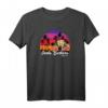 Santa Barbara Vintage California Surf T-Shirt – Retro Surfer Style mit Palmen und Sonnenuntergang für Strand, Urlaub und Wassersport