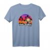Santa Barbara Vintage California Surf T-Shirt – Retro Surfer Style mit Palmen und Sonnenuntergang für Strand, Urlaub und Wassersport
