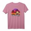 Santa Barbara Vintage California Surf T-Shirt – Retro Surfer Style mit Palmen und Sonnenuntergang für Strand, Urlaub und Wassersport