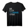 EAT SLEEP TAE KWON DO Repeat T-Shirt – Motivationsshirt für Kampfsportler in Herren, Damen & Kindergrößen