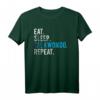 EAT SLEEP TAE KWON DO Repeat T-Shirt – Motivationsshirt für Kampfsportler in Herren, Damen & Kindergrößen