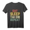 Eat Sleep Tai Chi Repeat Vintage Langarmshirt – Trendiges Martial Arts T-Shirt mit Humor für Tai Chi Fans