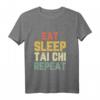 Eat Sleep Tai Chi Repeat Vintage Langarmshirt – Trendiges Martial Arts T-Shirt mit Humor für Tai Chi Fans