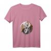 Damen Ying Yang Eule T-Shirt mit V-Ausschnitt - Spirituelles Geschenk für Eulen- und Yin-Yang-Liebhaber