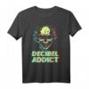 Dezibel Süchtig Schädel Musik DJ Party Disco Club Tanzen T-Shirt – Perfektes Geschenk für Musik- und Partyliebhaber zu Weihnachten, Geburtstag & Jubiläum