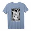 Teufel Baphomet Dämon Tarotkarte Satanisch Satanic Occult T-Shirt – Gruseliges Gothic Halloween Outfit für Hexen, Wahrsager & Horror-Fans