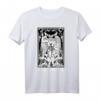 Teufel Baphomet Dämon Tarotkarte Satanisch Satanic Occult T-Shirt – Gruseliges Gothic Halloween Outfit für Hexen, Wahrsager & Horror-Fans