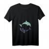 Damen Vintage Delfin T-Shirt mit V-Ausschnitt – Perfektes Geschenk für Delfinliebhaberinnen, Tierfreunde & Meerestierfans
