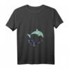Damen Vintage Delfin T-Shirt mit V-Ausschnitt – Perfektes Geschenk für Delfinliebhaberinnen, Tierfreunde & Meerestierfans