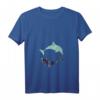 Damen Vintage Delfin T-Shirt mit V-Ausschnitt – Perfektes Geschenk für Delfinliebhaberinnen, Tierfreunde & Meerestierfans