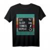 Eat Sleep Tennis Repeat T-Shirt – Lustiges Tennismotiv für Damen, Herren & Kinder, perfekt für Turniere, Training & Tennisvereine