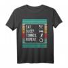 Eat Sleep Tennis Repeat T-Shirt – Lustiges Tennismotiv für Damen, Herren & Kinder, perfekt für Turniere, Training & Tennisvereine