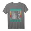 Eat Sleep Tennis Repeat T-Shirt – Lustiges Tennismotiv für Damen, Herren & Kinder, perfekt für Turniere, Training & Tennisvereine