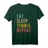 Eat Sleep Tennis Repeat T-Shirt - Lustiges Retro Vintage Tennis Shirt für Fans, Spieler und Trainer mit Humor