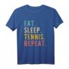 Eat Sleep Tennis Repeat T-Shirt - Lustiges Retro Vintage Tennis Shirt für Fans, Spieler und Trainer mit Humor
