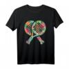Padel Spieler Mädchen Paddel Padel-Tennis T-Shirt mit Blumen-Design – Perfekt für Padelspielerinnen & Padel-Sportfans