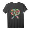 Padel Spieler Mädchen Paddel Padel-Tennis T-Shirt mit Blumen-Design – Perfekt für Padelspielerinnen & Padel-Sportfans