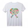 Padel Spieler Mädchen Paddel Padel-Tennis T-Shirt mit Blumen-Design – Perfekt für Padelspielerinnen & Padel-Sportfans