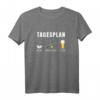 Lustiges Tennis Tagesplan Kaffee Bier T-Shirt – Originelles Geschenk für Männer, Tennisspieler, Kaffeeliebhaber und Bierfans