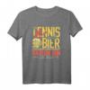 Tennis und Bier darum bin ich hier | Lustiges Verein Tennisspieler T-Shirt für Sportfans und Geschenkideen