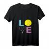 Damen Ich liebe Tennis - Tennisspieler-Geschenk T-Shirt mit V-Ausschnitt, leichtes und stilvolles Tennisshirt für Frauen