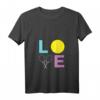 Damen Ich liebe Tennis - Tennisspieler-Geschenk T-Shirt mit V-Ausschnitt, leichtes und stilvolles Tennisshirt für Frauen